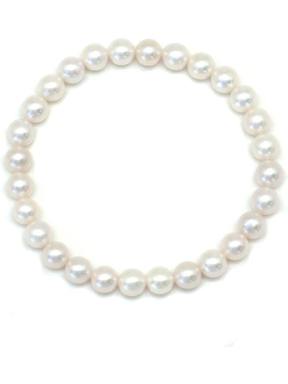 Elegant Freshwater Pearl Stretch Bracelet for Women - 6mm White Cultured Pearls